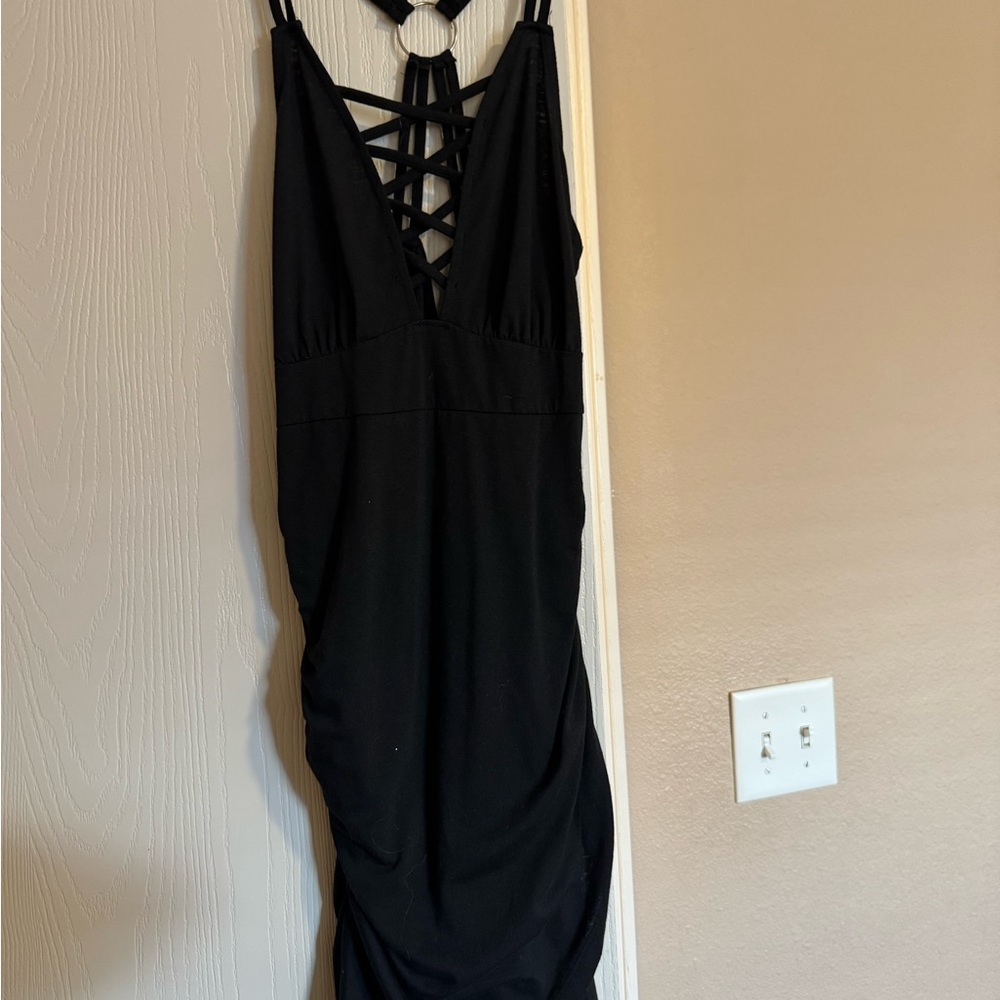 Chic Black Halter Dress